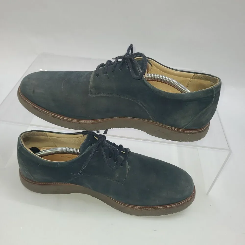 Samuel Hubbard Bucks Plain Toe Derby - Navy Blue Nubuck Leather - 12M